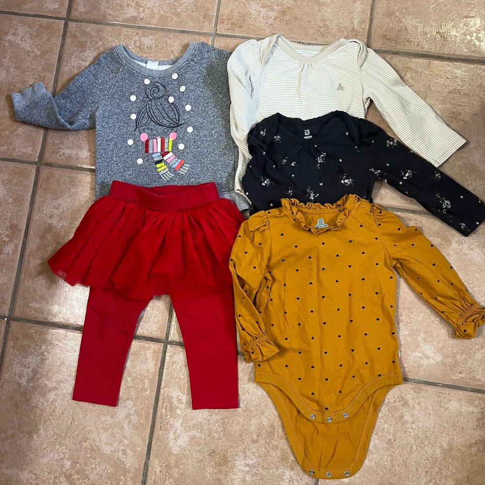 Baby Gap 18-24 months onesies girls winter bundle